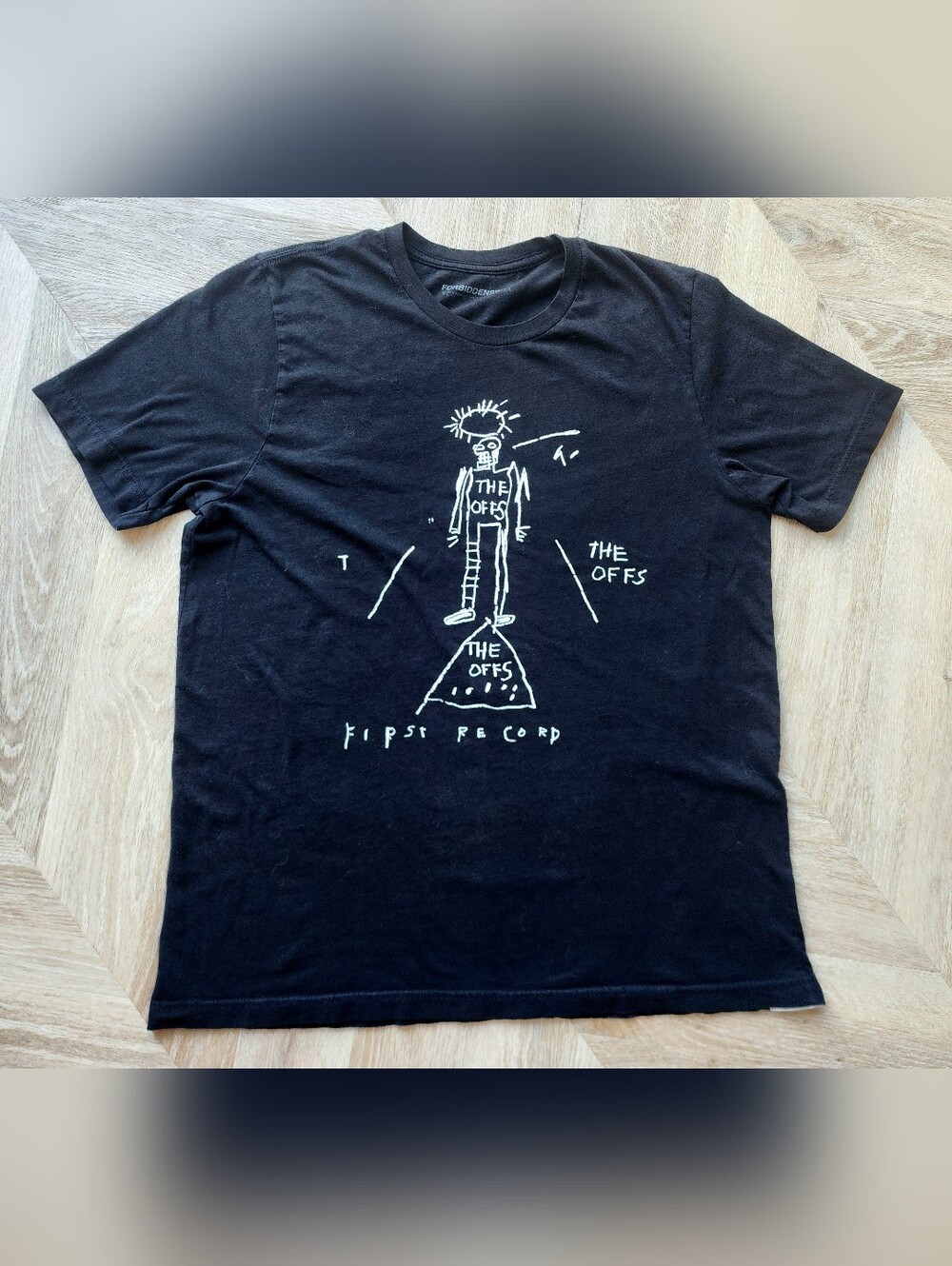 Unique Basquiat Graphic Black Crewneck T‑Shirt